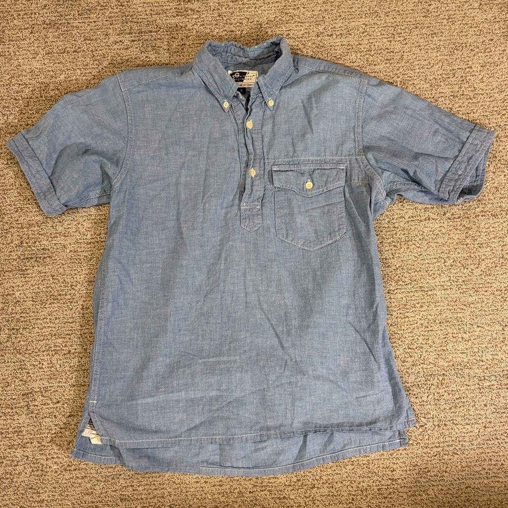 Engineered garments pullover men’s Chambrey short sleeve shirt